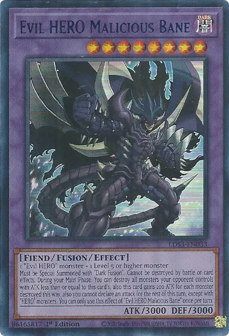 Evil HERO Malicious Bane (Blue) [LDS3-EN033] Ultra Rare | The Gaming-Verse