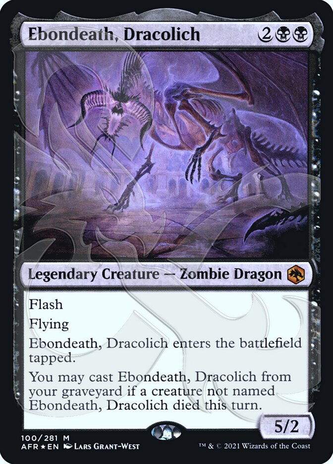 Ebondeath, Dracolich (Ampersand Promo) [Dungeons & Dragons: Adventures in the Forgotten Realms Promos] | The Gaming-Verse