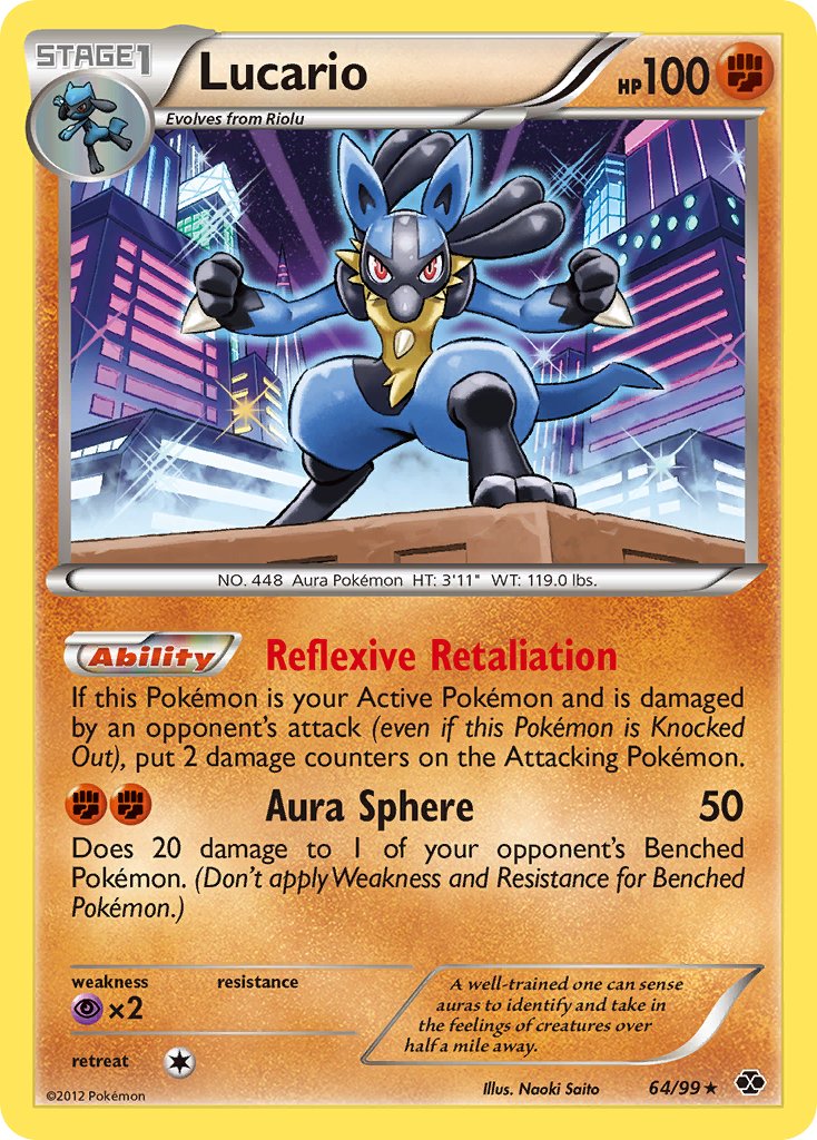 Lucario (64/99) (Cosmos Holo) (Blister Exclusive) [Black & White: Next Destinies] | The Gaming-Verse