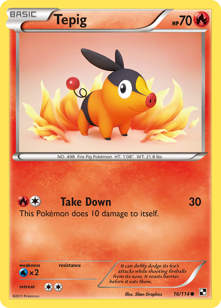 Tepig (16/114) [Black & White: Base Set] | The Gaming-Verse