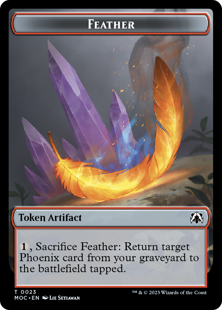 Feather // Servo Double-Sided Token [March of the Machine Commander Tokens] | The Gaming-Verse