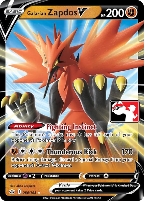 Galarian Zapdos V (080/198) [Prize Pack Series One] | The Gaming-Verse