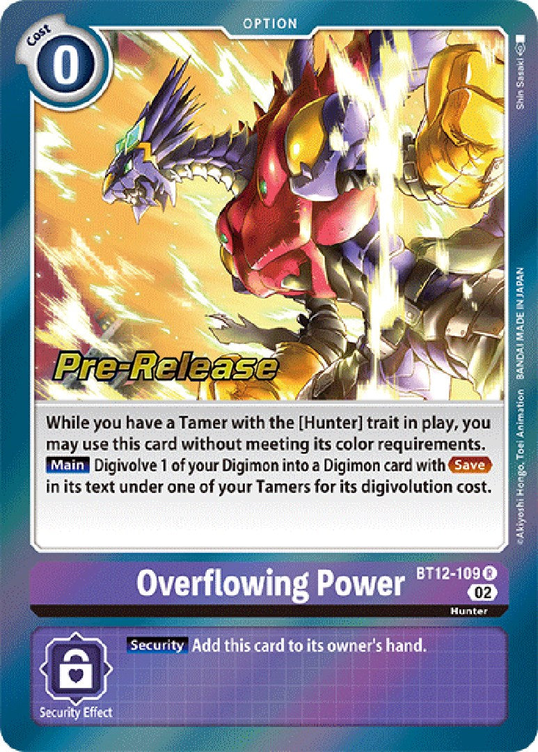 Overflowing Power [BT12-109] [Across Time Pre-Release Cards] | The Gaming-Verse