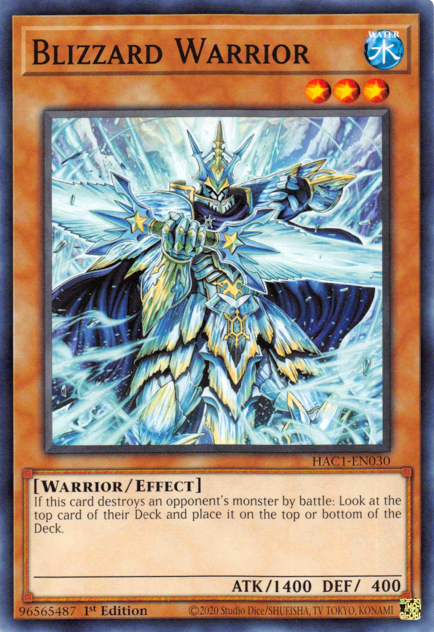 Blizzard Warrior (Duel Terminal) [HAC1-EN030] Parallel Rare | The Gaming-Verse