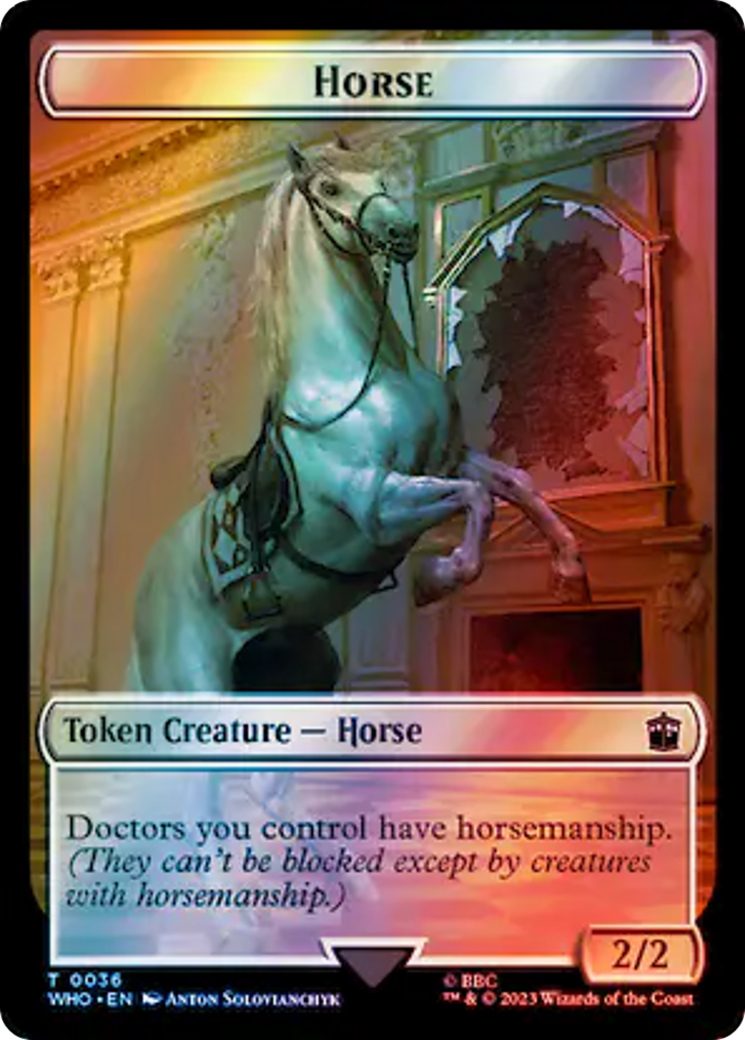 Horse // Alien Salamander Double-Sided Token (Surge Foil) [Doctor Who Tokens] | The Gaming-Verse