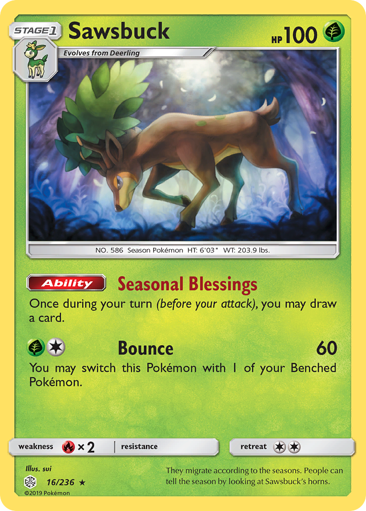 Sawsbuck (16/236) [Sun & Moon: Cosmic Eclipse] | The Gaming-Verse