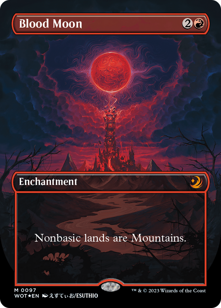 Blood Moon (Anime Borderless) (Confetti Foil) [Wilds of Eldraine: Enchanting Tales] | The Gaming-Verse