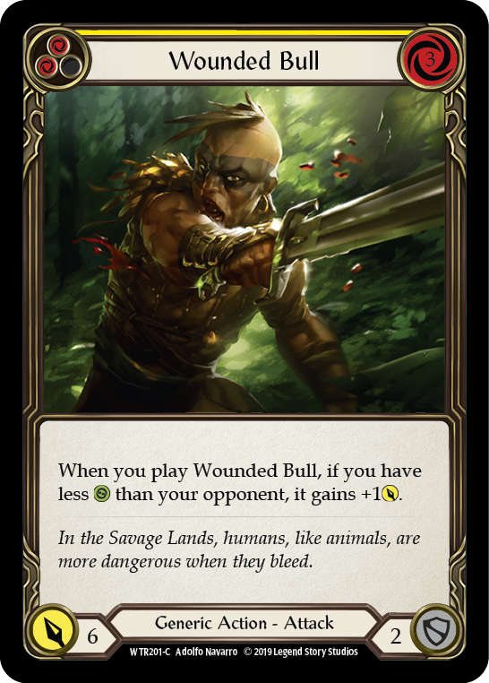 Wounded Bull (Yellow) [WTR201-C] Alpha Print Rainbow Foil | The Gaming-Verse