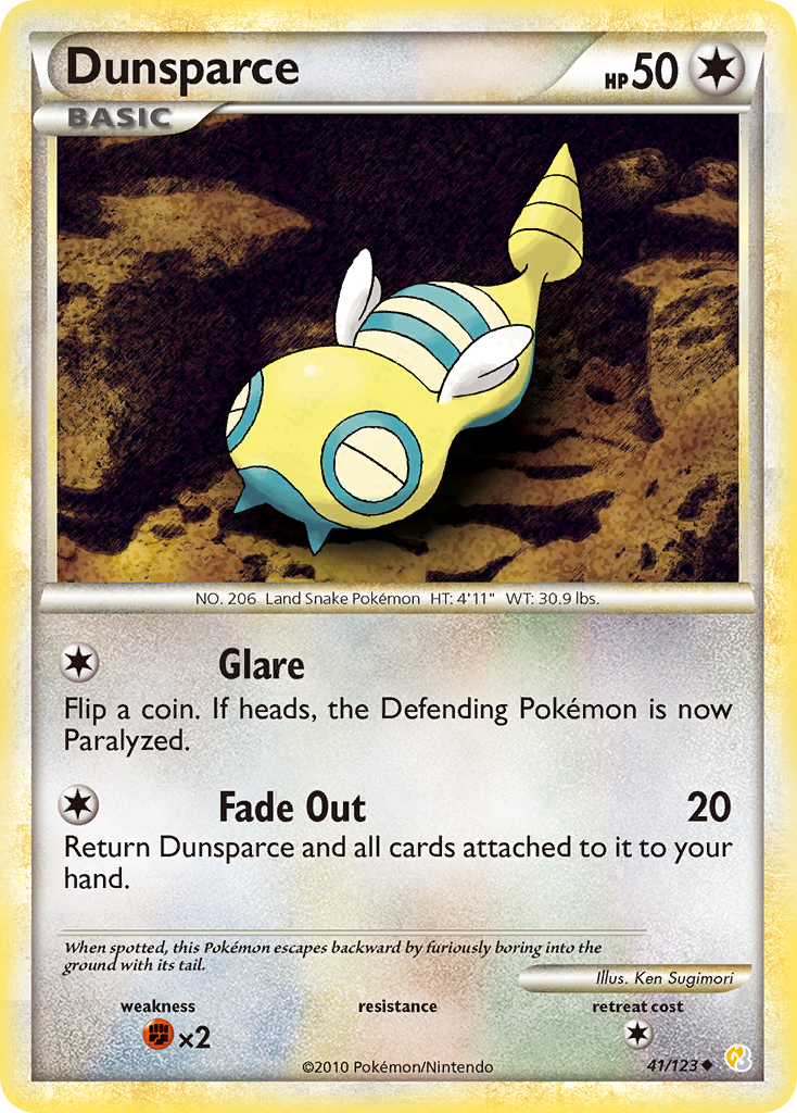 Dunsparce (41/123) [HeartGold & SoulSilver: Base Set] | The Gaming-Verse