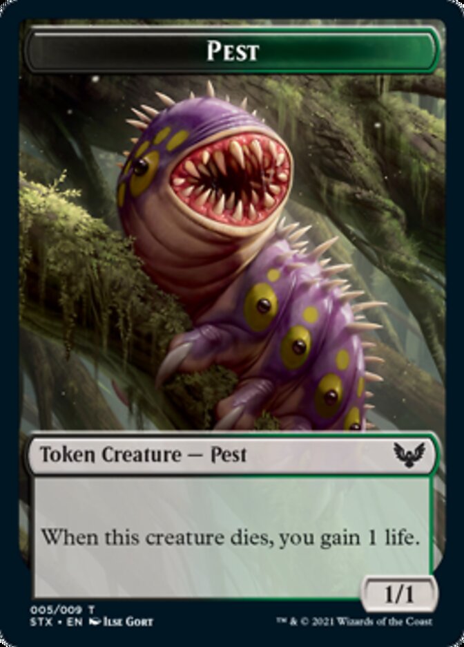 Pest Token [Strixhaven: School of Mages Tokens] | The Gaming-Verse