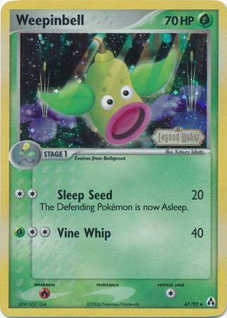 Weepinbell (47/92) (Stamped) [EX: Legend Maker] | The Gaming-Verse