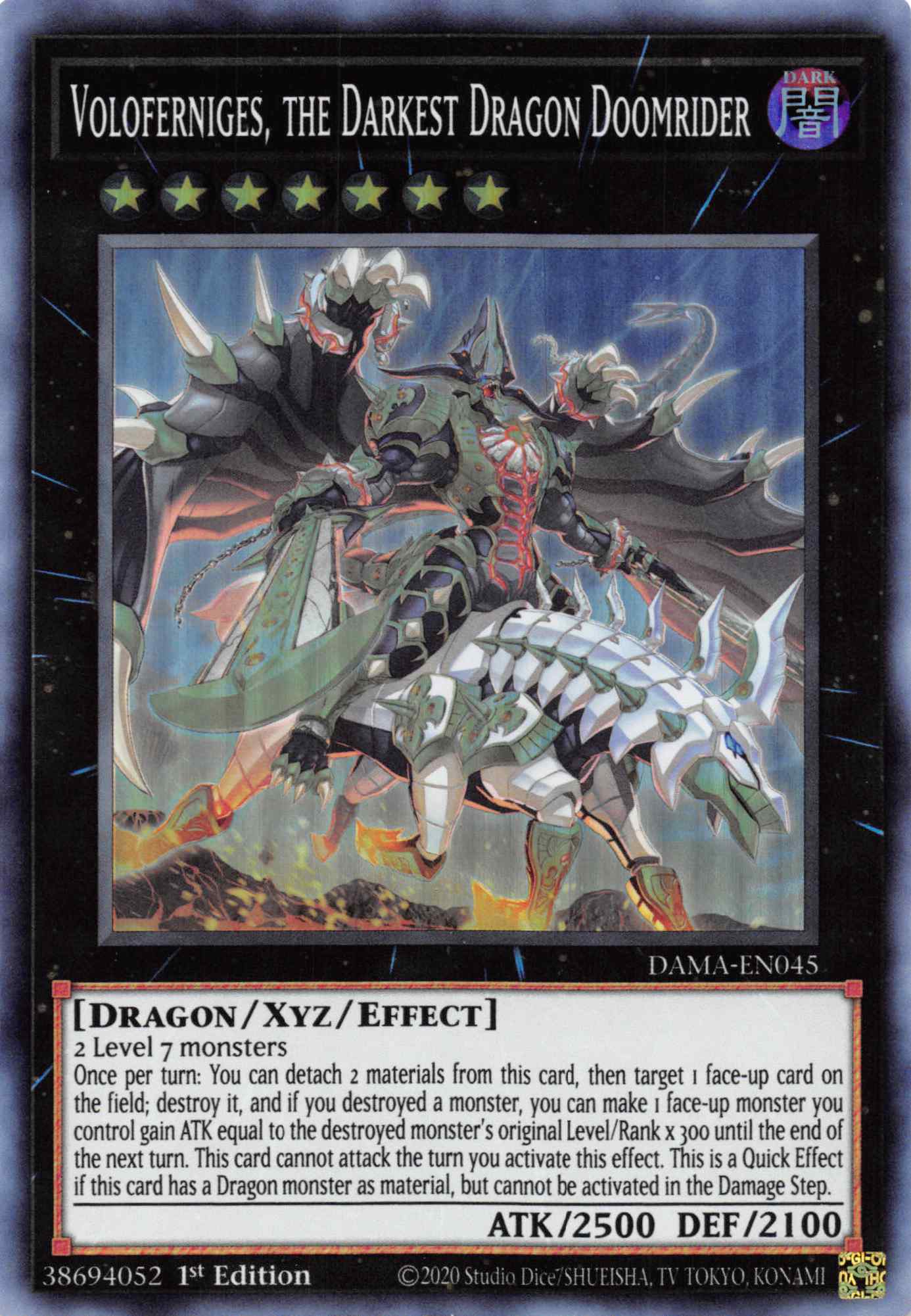 Voloferniges, the Darkest Dragon Doomrider [DAMA-EN045] Super Rare | The Gaming-Verse