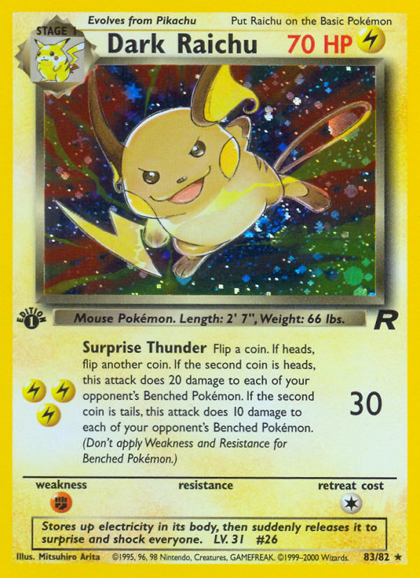 Dark Raichu (83/82) [Team Rocket 1st Edition] | The Gaming-Verse