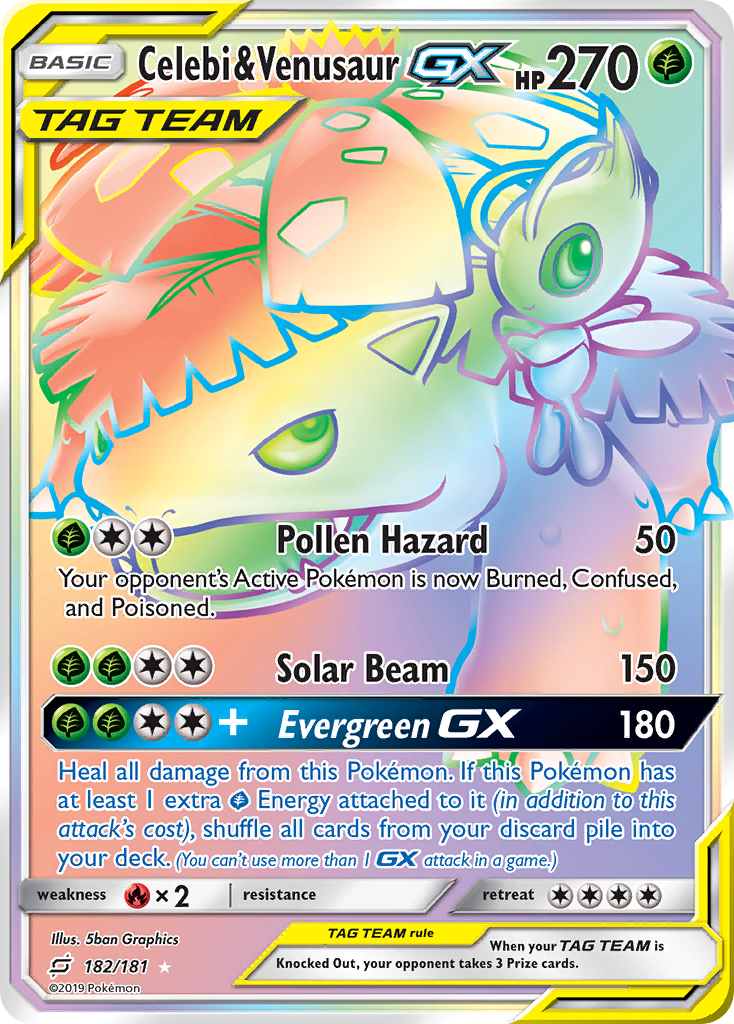 Celebi & Venusaur GX (182/181) [Sun & Moon: Team Up] | The Gaming-Verse