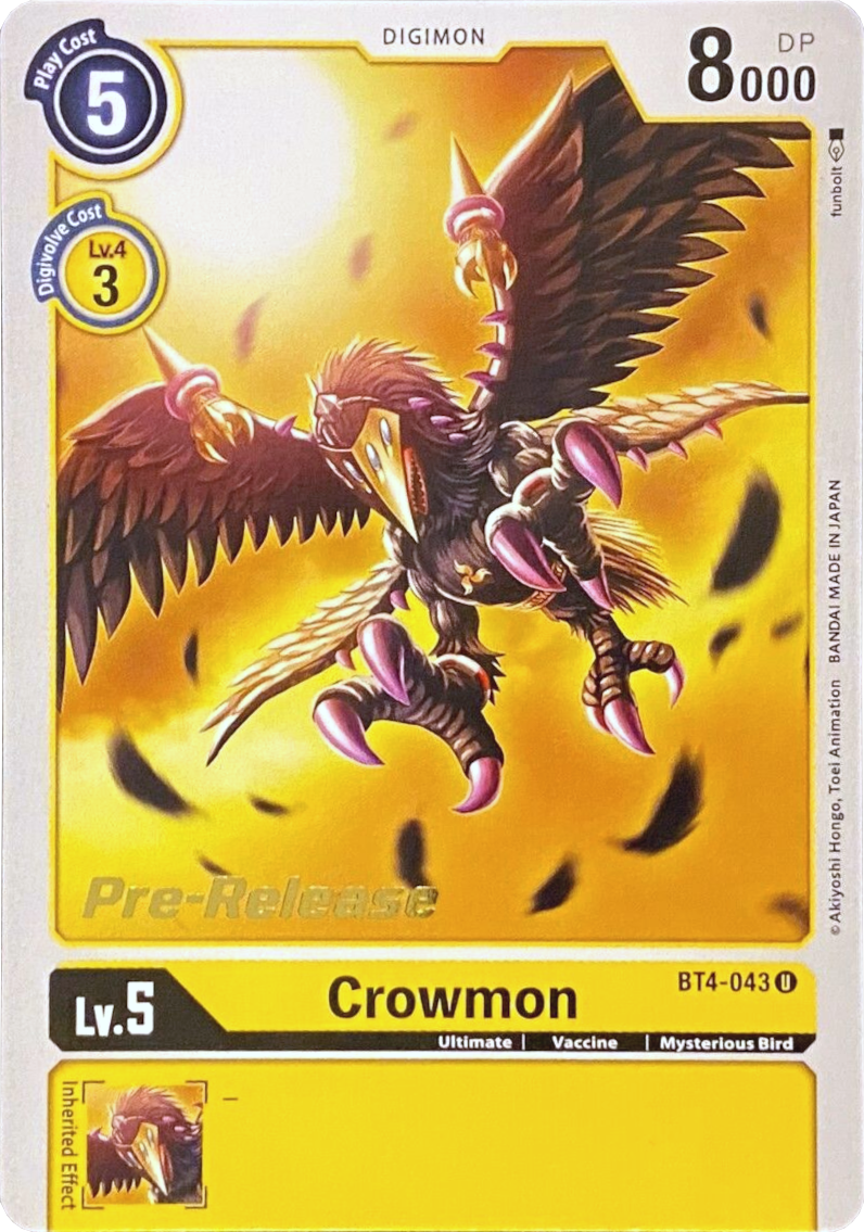 Crowmon [BT4-043] [Great Legend Pre-Release Promos] | The Gaming-Verse