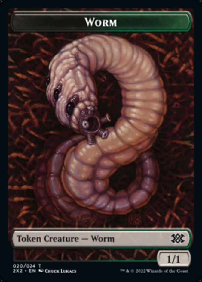 Worm // Knight Double-sided Token [Double Masters 2022 Tokens] | The Gaming-Verse