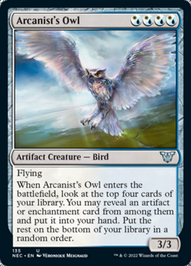 Arcanist's Owl [Kamigawa: Neon Dynasty Commander] | The Gaming-Verse