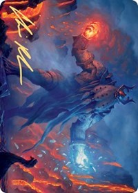 Aegar, the Freezing Flame (Gold-Stamped Signature) [Kaldheim: Art Series] | The Gaming-Verse