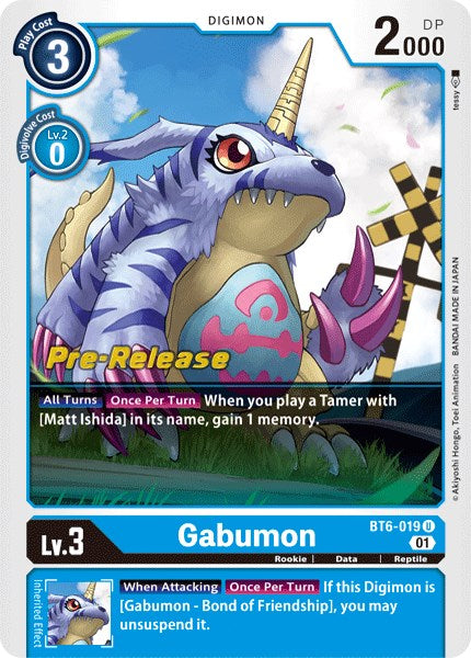 Gabumon [BT6-019] [Double Diamond Pre-Release Cards] | The Gaming-Verse