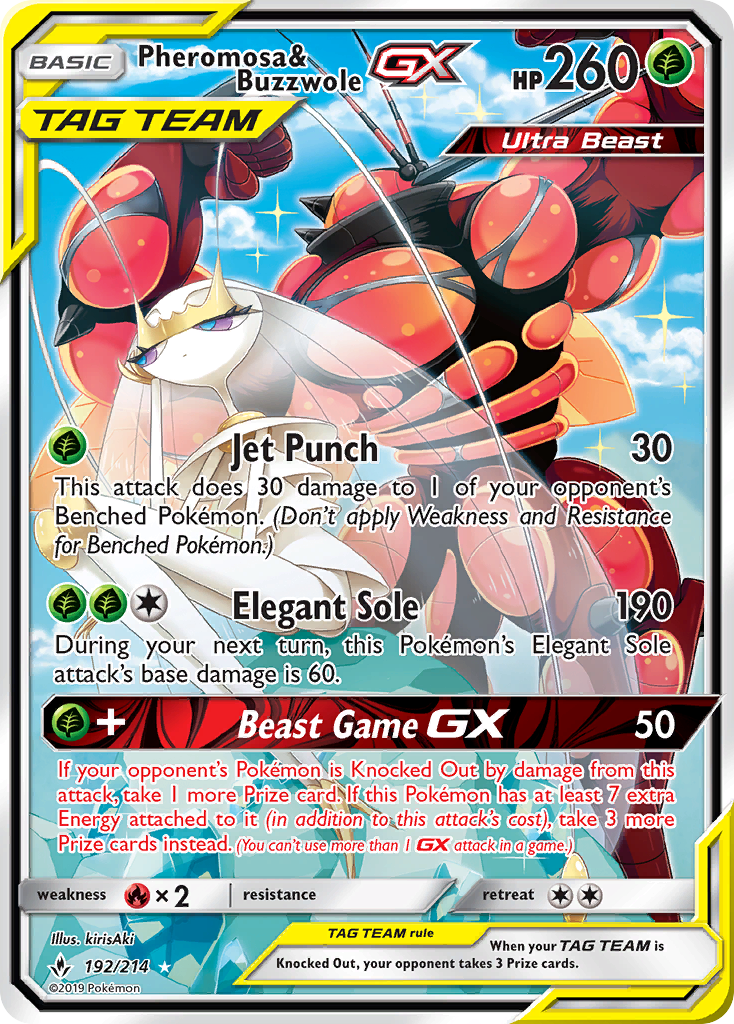 Pheromosa & Buzzwole GX (192/214) [Sun & Moon: Unbroken Bonds] | The Gaming-Verse