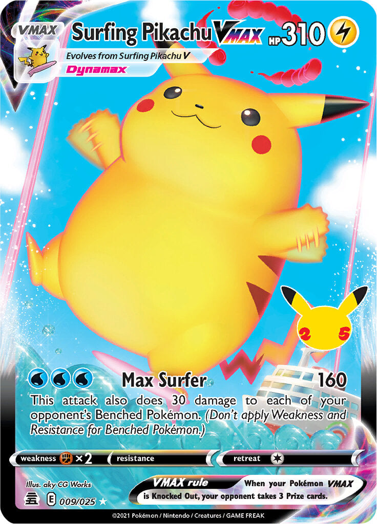 Surfing Pikachu VMAX (009/025) [Celebrations: 25th Anniversary] | The Gaming-Verse