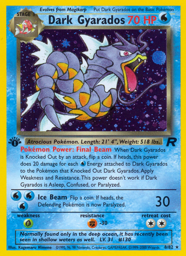 Dark Gyarados (8/82) [Team Rocket 1st Edition] | The Gaming-Verse