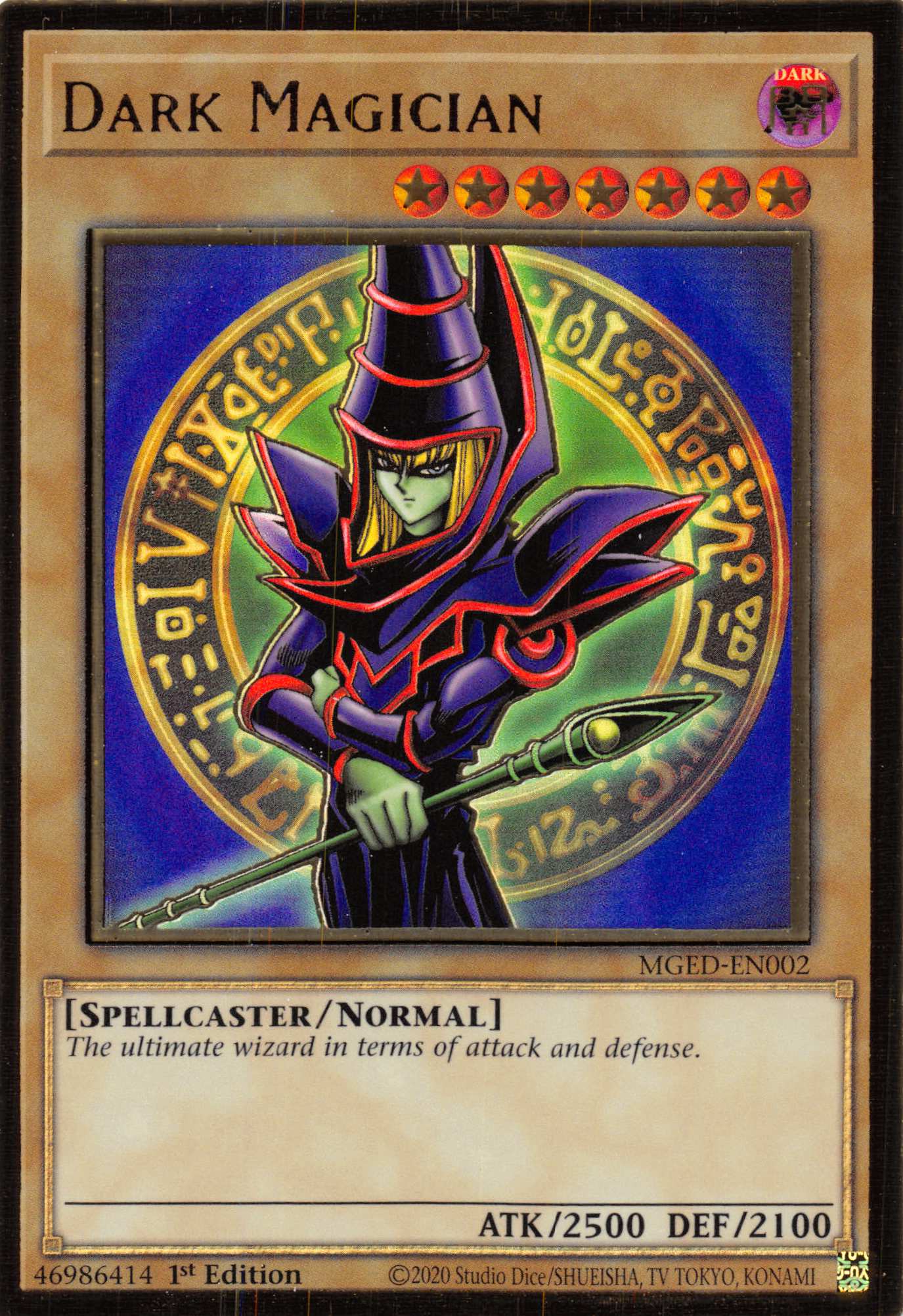 Dark Magician (Alternate Art) [MGED-EN002] Gold Rare | The Gaming-Verse