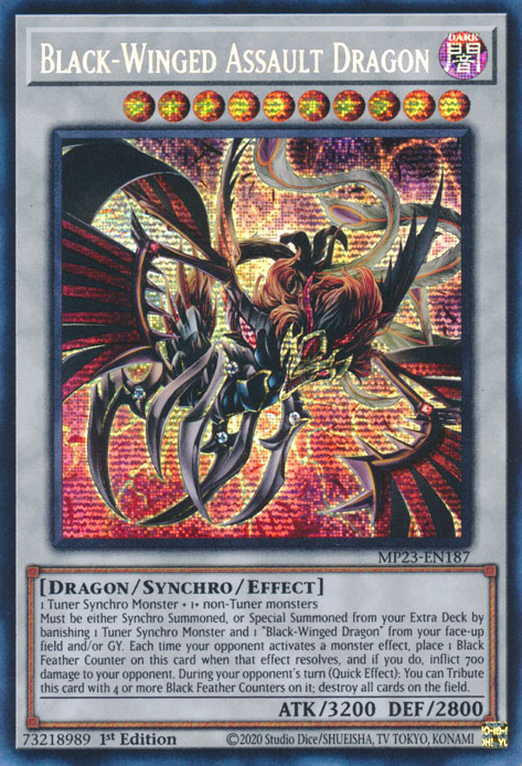 Black-Winged Assault Dragon [MP23-EN187] Prismatic Secret Rare | The Gaming-Verse