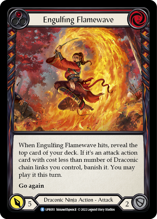 Engulfing Flamewave (Red) [UPR051] (Uprising)  Rainbow Foil | The Gaming-Verse