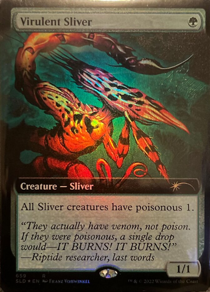 Virulent Sliver (Extended Art) [Secret Lair Drop Promos] | The Gaming-Verse