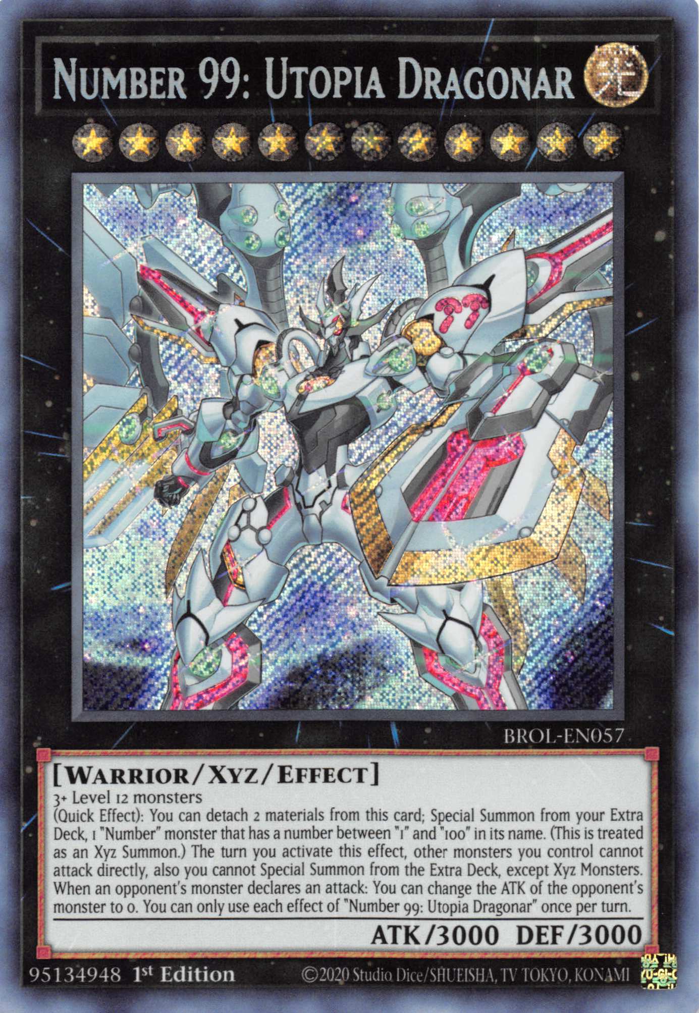 Number 99: Utopia Dragonar [BROL-EN057] Secret Rare | The Gaming-Verse