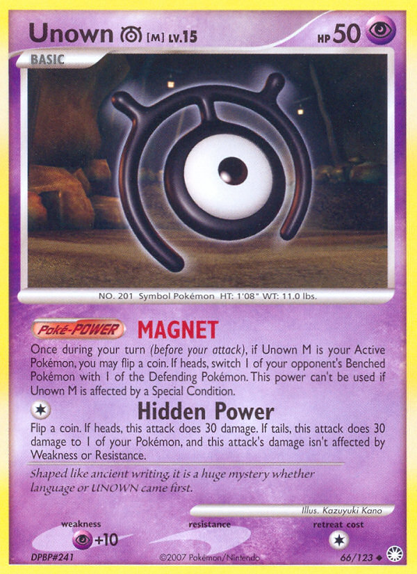 Unown M (66/123) [Diamond & Pearl: Mysterious Treasures] | The Gaming-Verse