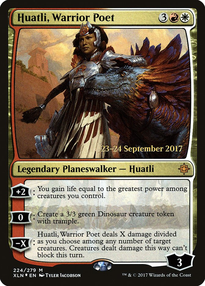 Huatli, Warrior Poet  (Prerelease) [Ixalan Prerelease Promos] | The Gaming-Verse