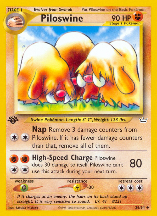 Piloswine (36/64) [Neo Revelation 1st Edition] | The Gaming-Verse