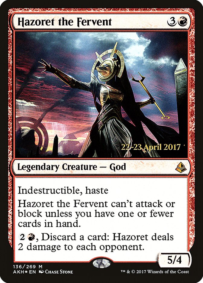 Hazoret the Fervent  (Prerelease) [Amonkhet Prerelease Promos] | The Gaming-Verse