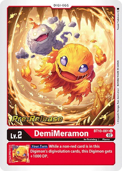 DemiMeramon [BT10-001] [Xros Encounter Pre-Release Cards] | The Gaming-Verse