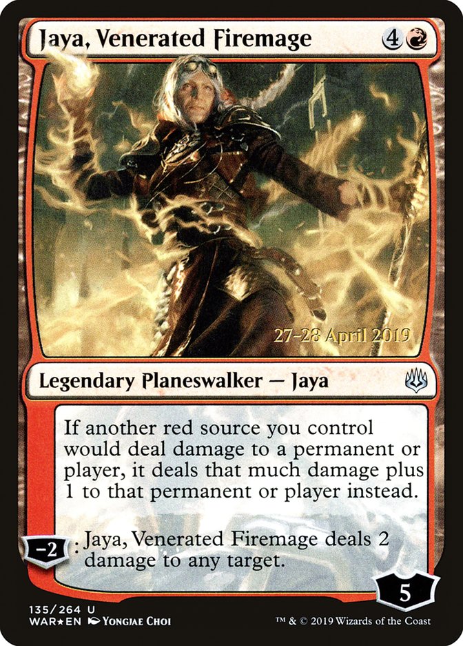 Jaya, Venerated Firemage  [War of the Spark Prerelease Promos] | The Gaming-Verse