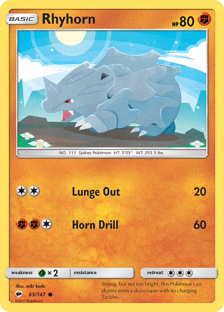 Rhyhorn (65/147) [Sun & Moon: Burning Shadows] | The Gaming-Verse