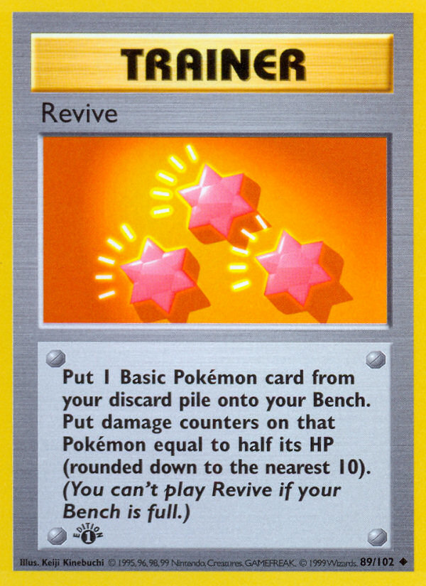 Revive (89/102) (Shadowless) [Base Set 1st Edition] | The Gaming-Verse