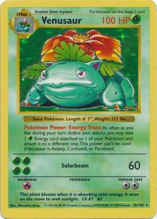 Venusaur (15/102) [Base Set Shadowless Unlimited] | The Gaming-Verse