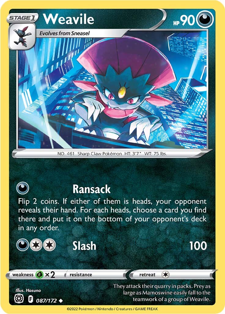 Weavile (087/172) [Sword & Shield: Brilliant Stars] | The Gaming-Verse