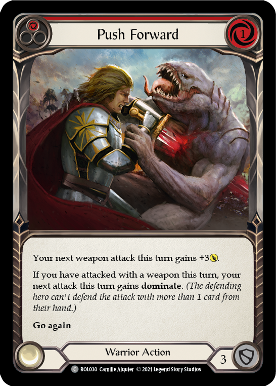 Push Forward (Red) [BOL030] (Monarch Boltyn Blitz Deck) | The Gaming-Verse