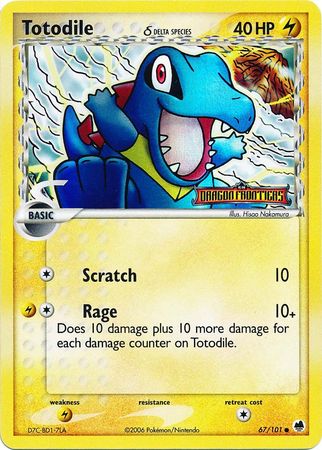 Totodile (67/101) (Delta Species) (Stamped) [EX: Dragon Frontiers] | The Gaming-Verse