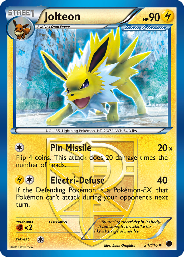 Jolteon (34/116) [Black & White: Plasma Freeze] | The Gaming-Verse