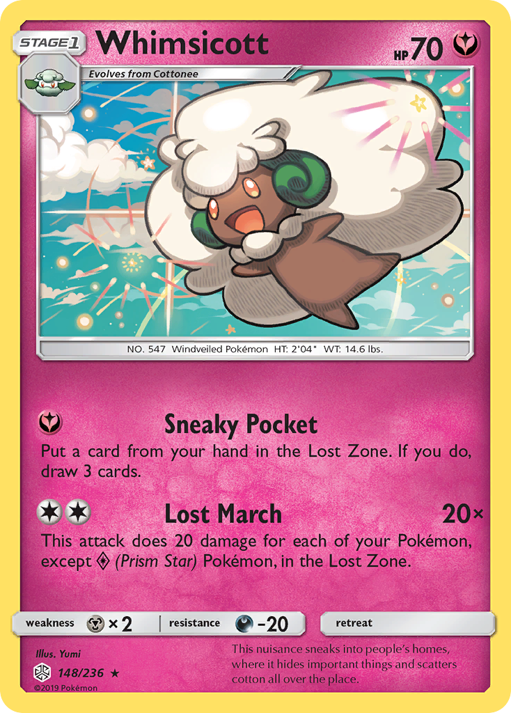 Whimsicott (148/236) [Sun & Moon: Cosmic Eclipse] | The Gaming-Verse