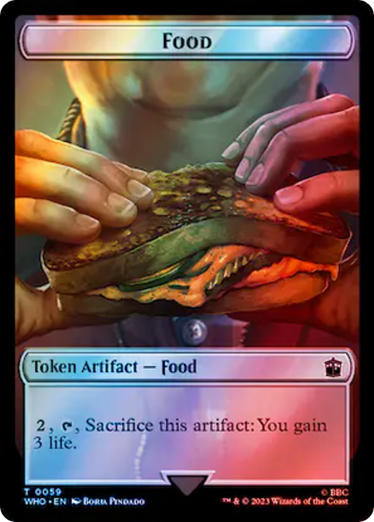 Alien Rhino // Food (0059) Double-Sided Token (Surge Foil) [Doctor Who Tokens] | The Gaming-Verse