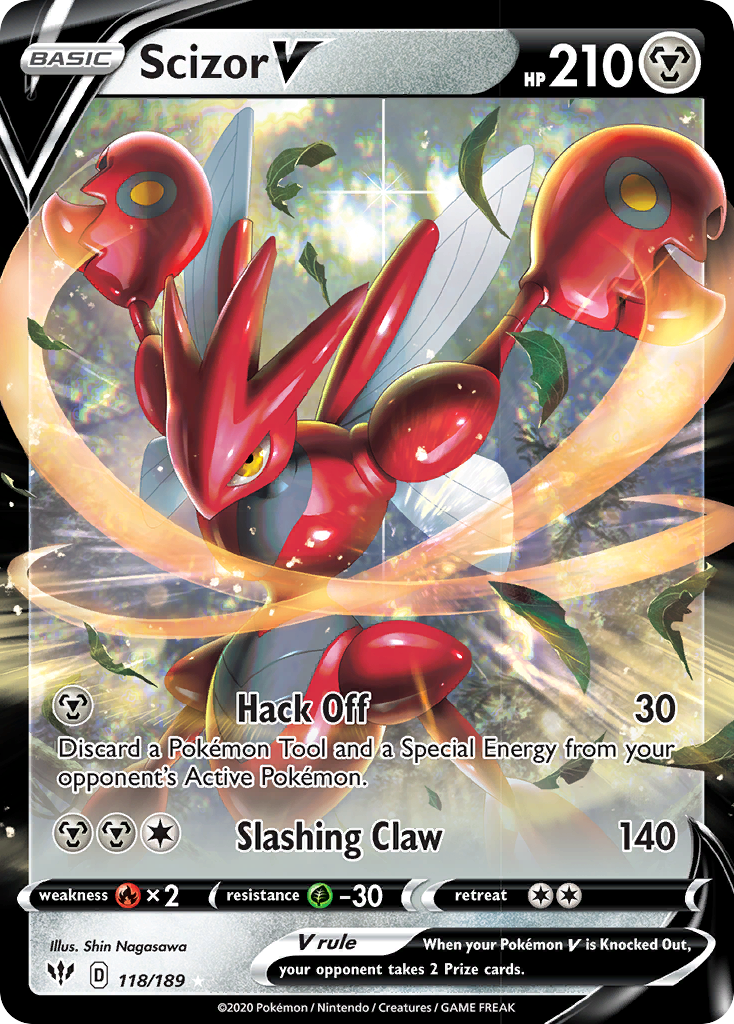 Scizor V (118/189) [Sword & Shield: Darkness Ablaze] | The Gaming-Verse