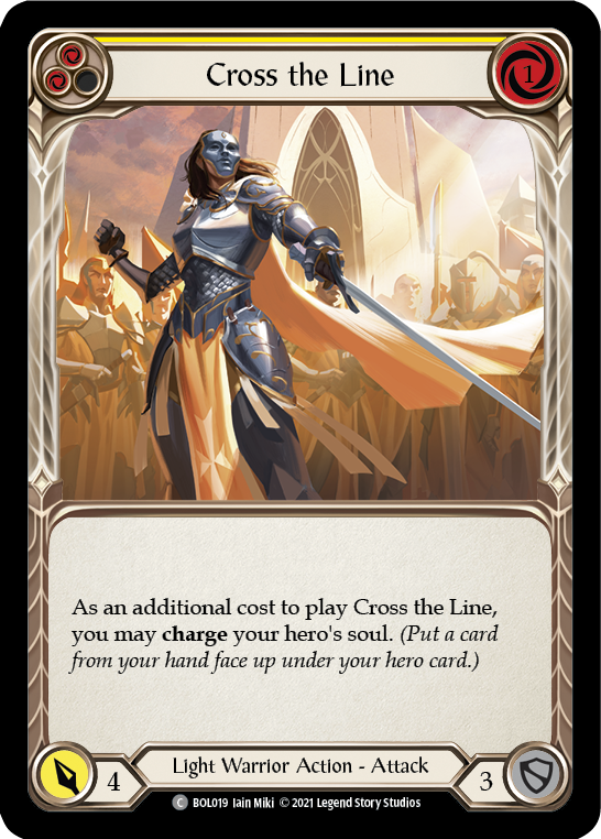 Cross the Line (Yellow) [BOL019] (Monarch Boltyn Blitz Deck) | The Gaming-Verse