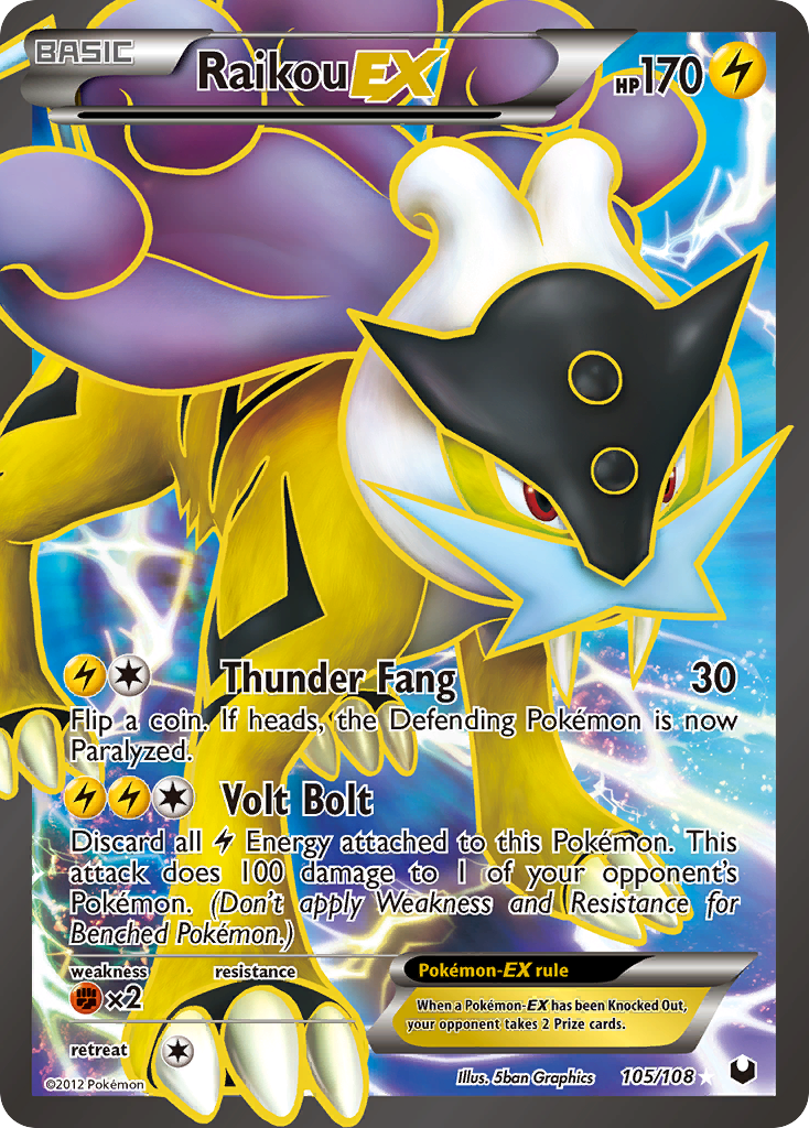 Raikou EX (105/108) [Black & White: Dark Explorers] | The Gaming-Verse