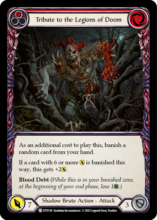 Tribute to the Legions of Doom (Red) [DTD130] (Dusk Till Dawn)  Rainbow Foil | The Gaming-Verse